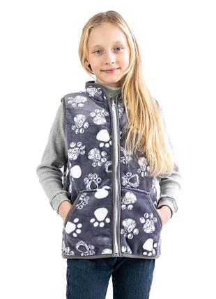 Жилетка с карманами плюшевая на молнии