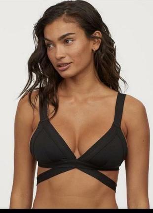 Лиф бикини вверх купальника черный женский h&m