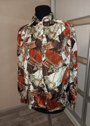 Винтажная атласная рубашка с рукавами фонариками 🌟1 фото