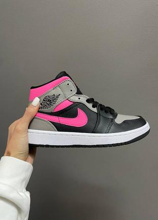 Nike air jordan 1 retro "shadow pink" жіночі кросівки найк аїр джордан