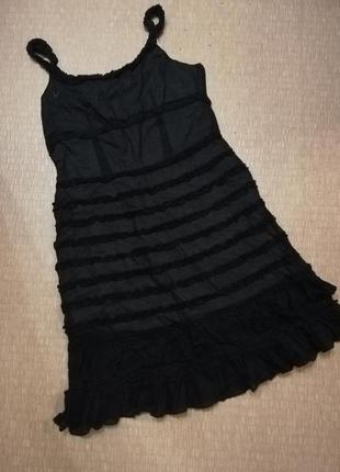 Сарафан   платье на подкладке чёрный рр 38, м, l
