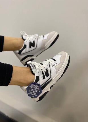 New balance 550 white black жіночі кросівки ню беленс