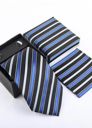 Набор 3 в 1: галстук, платок, запонки2 фото