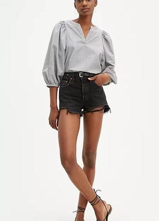 Шорти жіночі levi’s 501 shorts high rise  fitter through hip оригінал6 фото