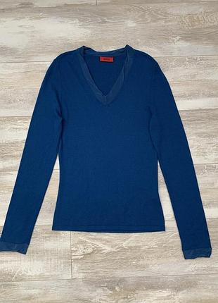 Шерстяной лонгслив джемпер бренда hugo boss шерсть шелк