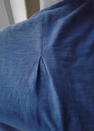 Синя кофта трикотажна футболка з коротким цільнокроєним рукавом fat face батал4 фото