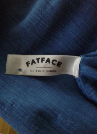 Синя кофта трикотажна футболка з коротким цільнокроєним рукавом fat face батал9 фото
