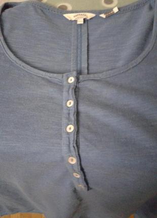Синя кофта трикотажна футболка з коротким цільнокроєним рукавом fat face батал7 фото