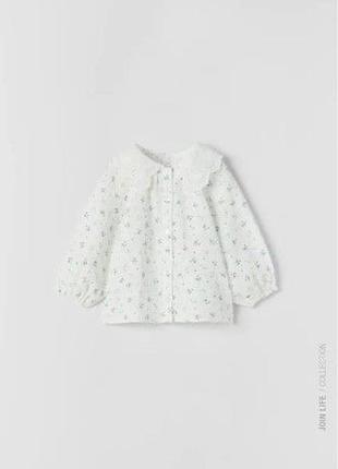 Нарядная красивая хлопковая блуза кофта блузка для девочки от zara