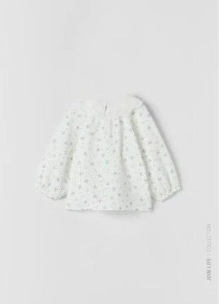 Нарядная красивая хлопковая блуза кофта блузка для девочки от zara3 фото