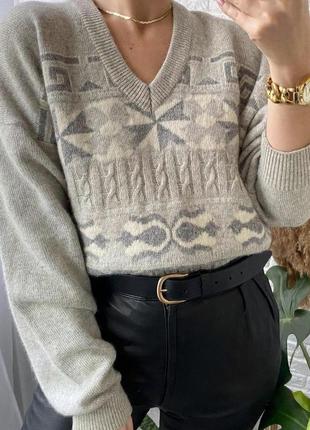Джемпер  свитер shetland  из шерсти серый