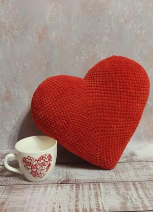 Плюшеве серце подушка+чашка на день св. валентина, ручна робота