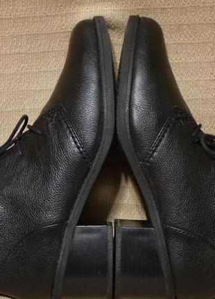 Утепленные черные высокие кожаные ботинки clarks collection англия 39 1/2 р. ( 26,5  см.)8 фото