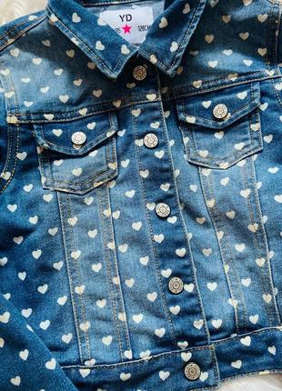 Стильная модная джинсовая куртка yd девочке 7-8 лет4 фото