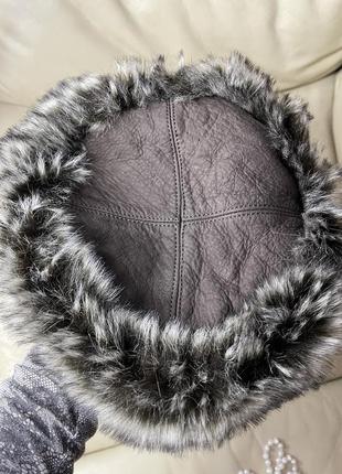 Бредовая тёплая шапка кожа мех5 фото