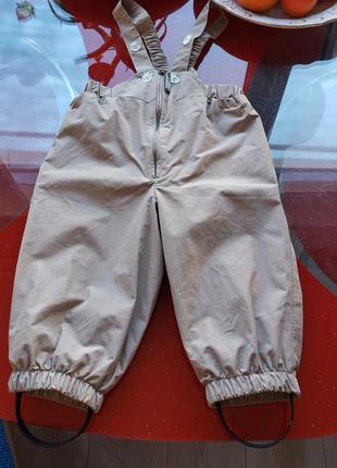 Lenne baby полукомбинезон штаны брюки на лямках ветронепроницаемые легкие мальчику 9-12м 74-80см1 фото