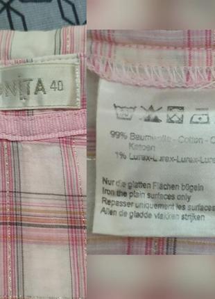 Брендовая натуральная рубашка газетка с тоненькой люрексовой нитью.5 фото