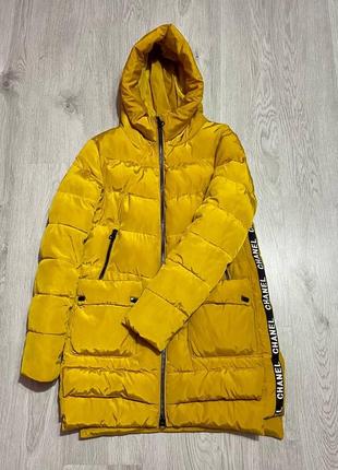 Зимняя женская  куртка liliya желтая.3 фото