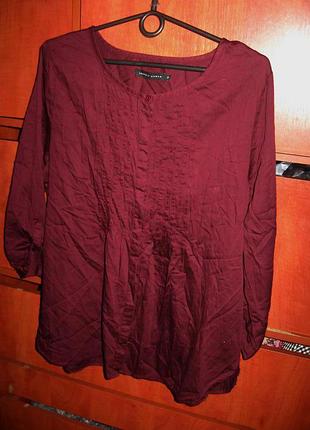 Блуза батист бордова винний колір
