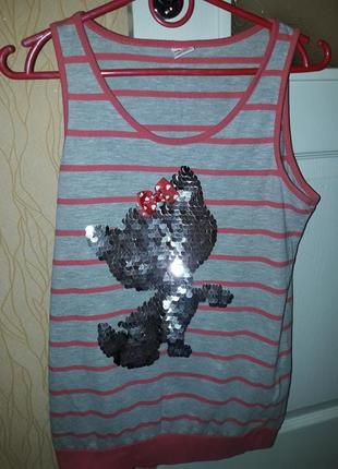 Майка с пайетками девочке 14-15 лет