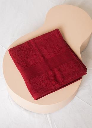 Махровое полотенце для рук и лица 70×140 см бордо индия