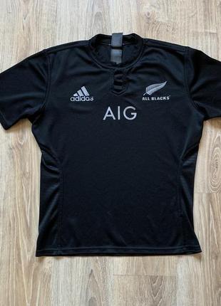 Мужская спортивная футболка регбийка adidas all blacks9 фото