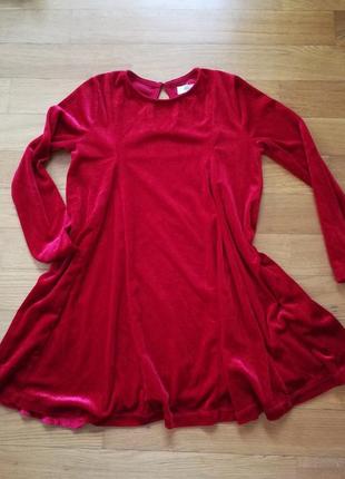 Велюровое бархатное рождественское платье с люрексом