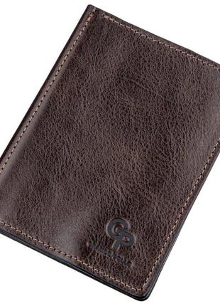 Шкіряна обкладинка для прав чи паспорта, кольору гіркого шоколаду3 фото