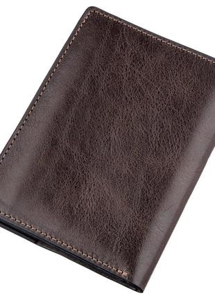 Шкіряна обкладинка для прав чи паспорта, кольору гіркого шоколаду5 фото