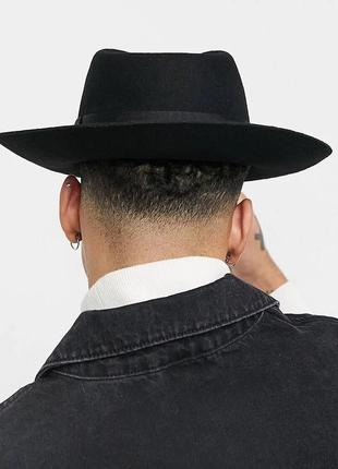 Шляпа мужская маскарадная  федора фетровая стильный аксессуар для вечеринки+ подарок4 фото