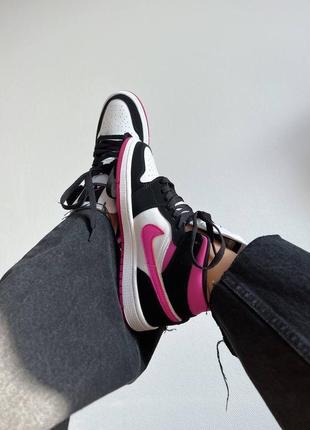 Кроссовки nike air jordan retro mid black pink8 фото