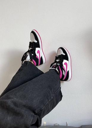 Кроссовки nike air jordan retro mid black pink9 фото