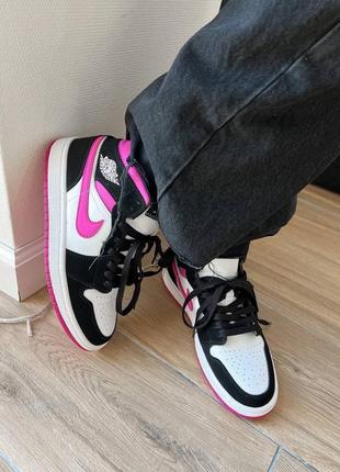 Кроссовки nike air NIKE jordan retro mid black pink10 фото