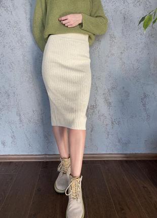 Вязаная юбка миди