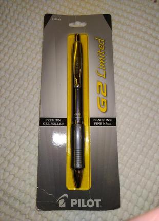 Pilot g2 limited metallic body gel pen 0.7 mm gray body ручка гелева + два стрижня + зошит1 фото