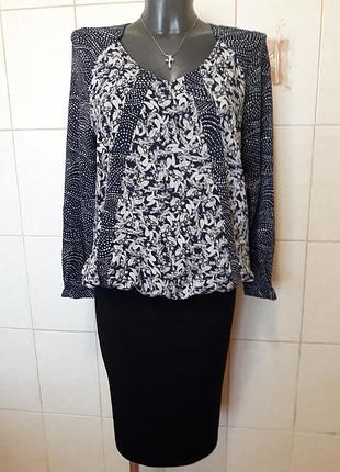 Красивая,красочная,качественная блуза edc,свободного кроя,в эффектный турецкий принт