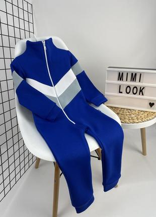 Трикотажний ромпер на флісі колір насичений електрик