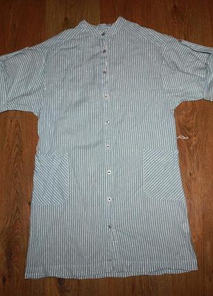 Платье рубашка халат в полоску с карманами  f&f 36р.