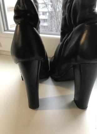 Шкіряні чоботи на товстому каблуці євро-зима4 фото