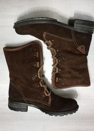 Зимові фірмові теплі замшеві черевики на хутрі як zara josef seibel4 фото