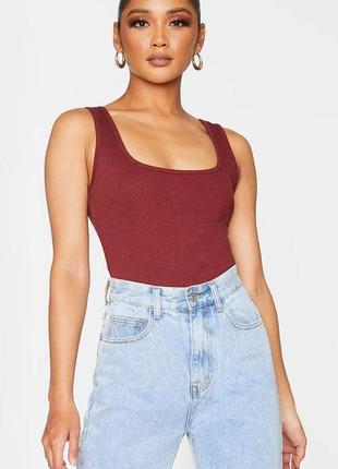 Боді квадратний виріз в рубчик