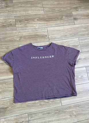 Топ смугаста футболка бавовняна оверсайз