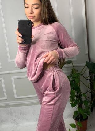Спортивный костюм женский плюш велюр3 фото