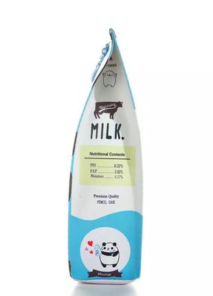 Пенал школьный детский для мальчиков и девочек (голубой) «milk» в форме коробки для молока2 фото