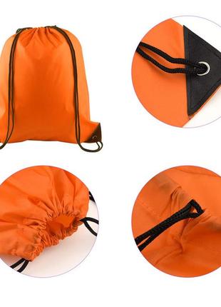 Сумка-мішок/рюкзак міський, для спортивної форми та змінного взуття «4 сезони» (помаранчевий)3 фото