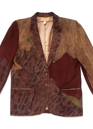 Оригинальный винтажный дизайнерский пиджак 80-х roberto cavalli firenze couture suede jacket