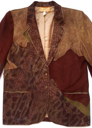 Оригинальный винтажный дизайнерский пиджак 80-х roberto cavalli firenze couture suede jacket2 фото