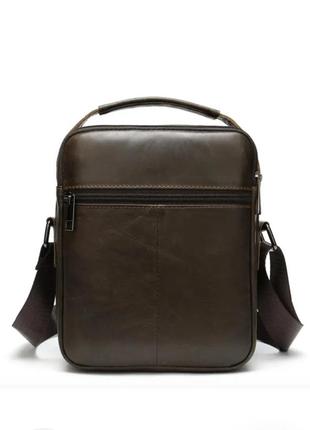 Мужская сумка кожаная коричневая3 фото