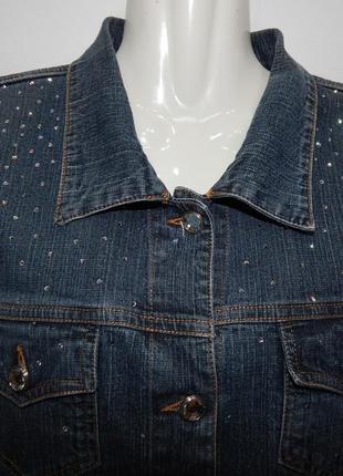 Куртка джинсовая женская со стразами holiday taglia vintage, rus р.50-52, eur 42 066dg (только в указанном6 фото