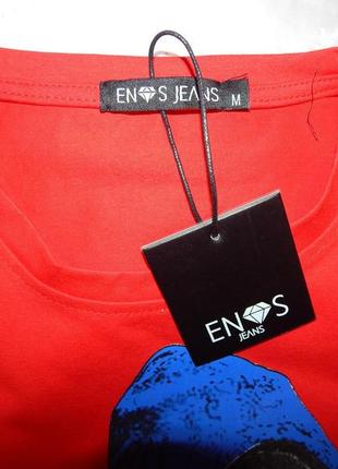 Мужская молодежная футболка с принтом enos jeans р.52 135ф5 фото